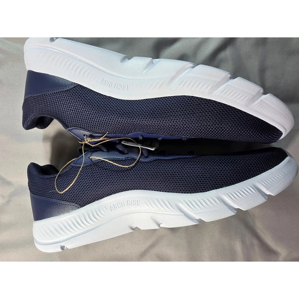 Adidas Cloudfoam Flex Men 11 Navy Black Wide Fit Running Shoes HQ4853 NEW